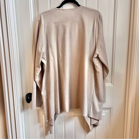 Soft Surroundings Cream Cardigan Sweater with Draped Front medium large - Picture 5 of 5